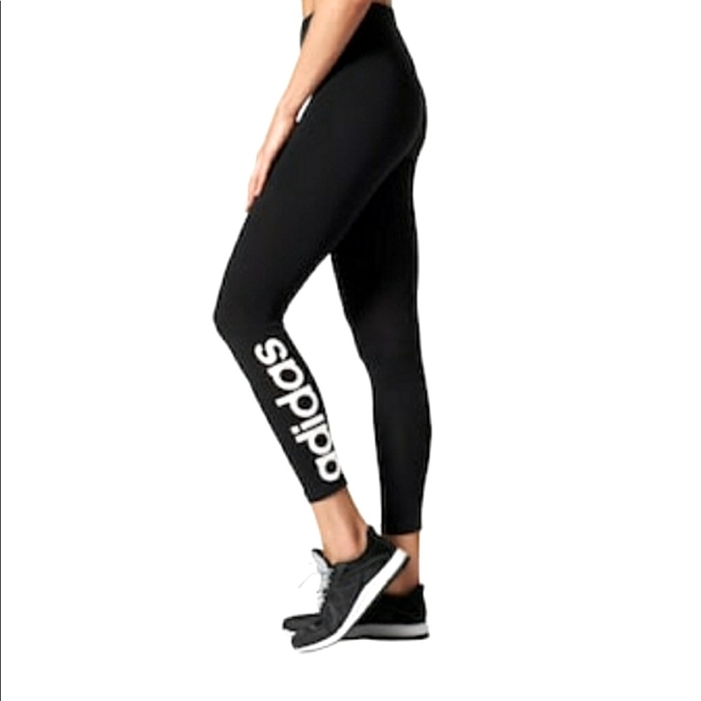 ADIDAS Black & White Leggings w logo (s)